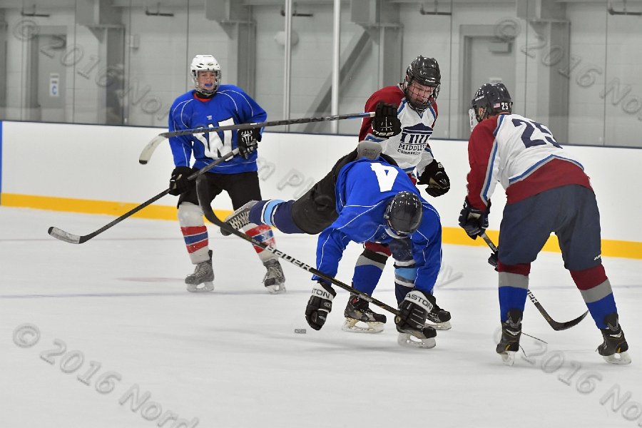 Wheaton College Men\'s Ice Hockey vs Middlesex Community College. - Photo By: KEITH NORDSTROM